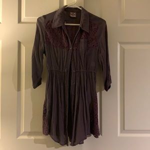 Free People purple tunic with lace detailing.
